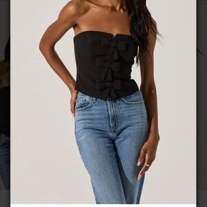 ASTR the label Strapless Bow Bustier Top